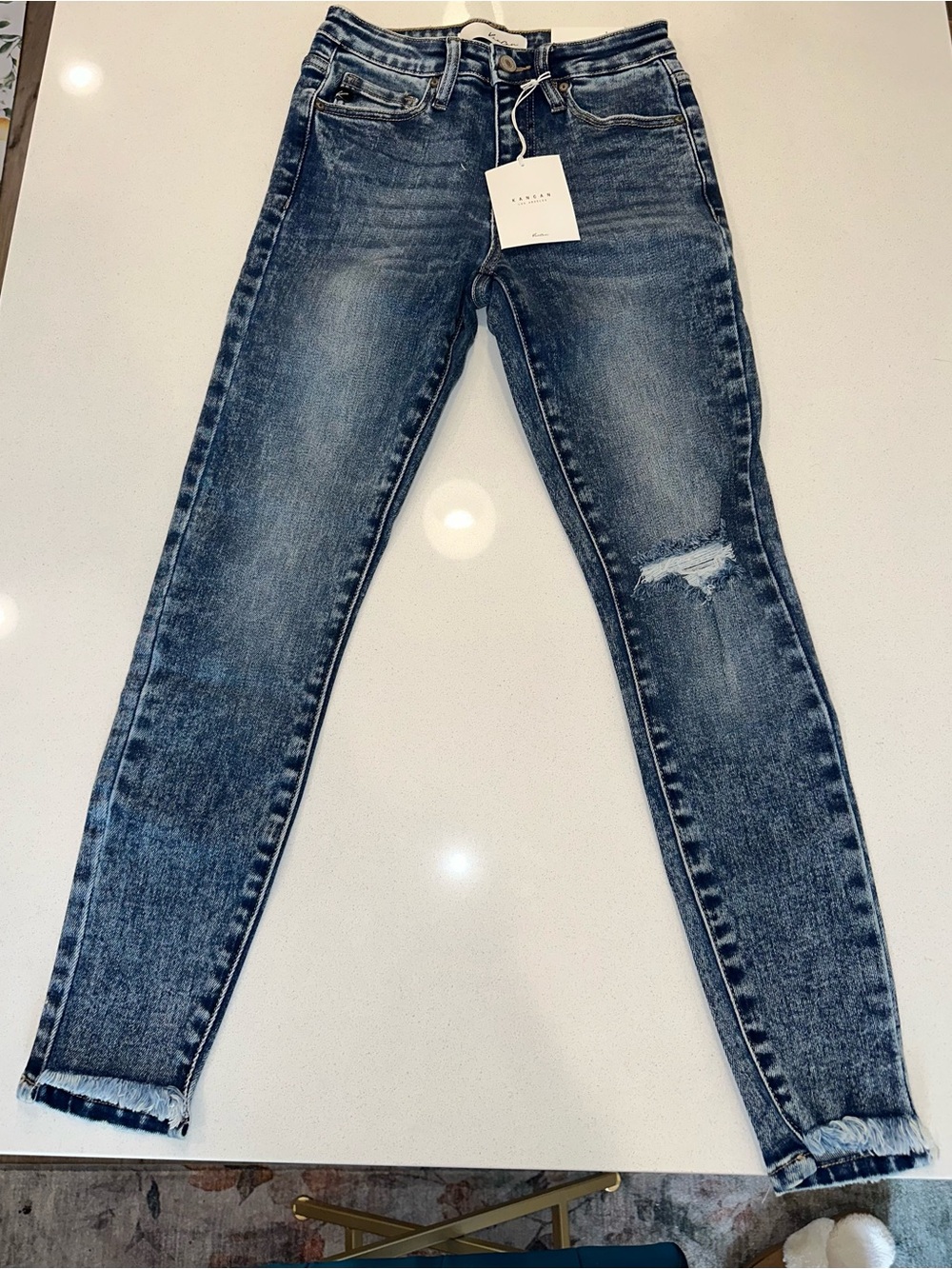KanCan Dark Blue Distressed Skinny Jeans